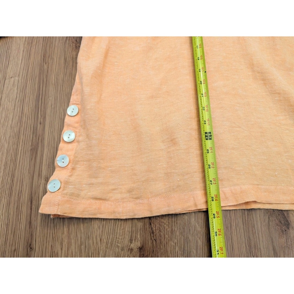 Tahari Orange Sherbert Cross Dye 100% Linen 3/4 Sleeve Tunic Top Shirt Size 2x - Picture 5 of 6